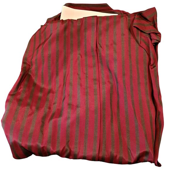 USA Made St Remo New York Mens Mandarin Collar LS Rayon Shirt Burgundy Charcoal - Picture 7 of 7